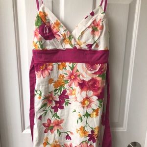 Pink Orange White Floral Dress